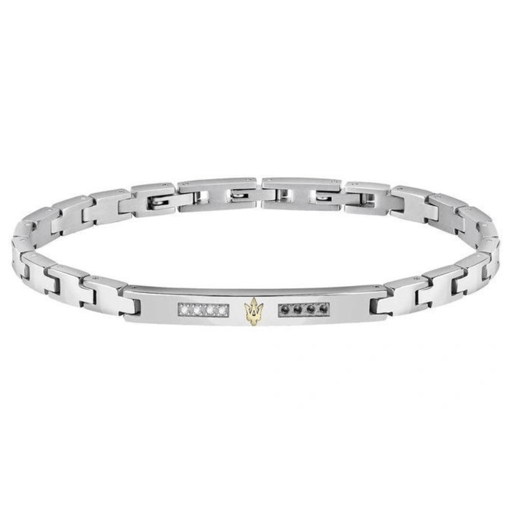 Maserati Bracelets Maserati Jewels Silver Bracelet With White &amp; Black Zircons Brand