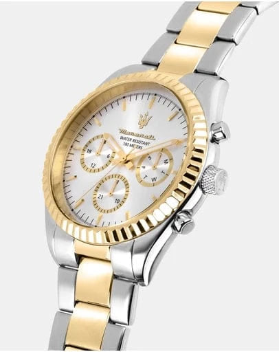 Maserati Chronograph Watches Maserati Competizione 43mm Multifunction Two Tone Chronograph Maserati Watch Competizione 43mm For Men&