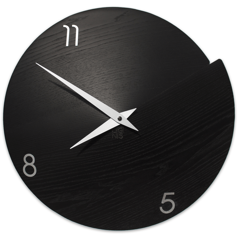 Lignis Clock Lignis Vulcano Wall Clock Numbers Black Brand