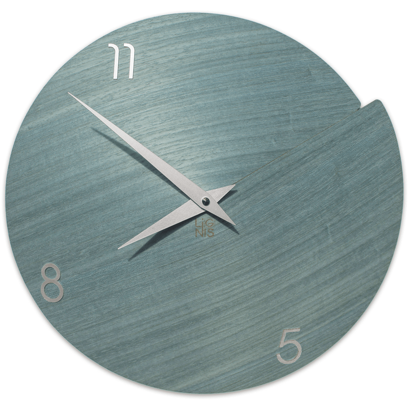 Lignis Clock Lignis Vulcano Wall Clock Numbers Blue Brand