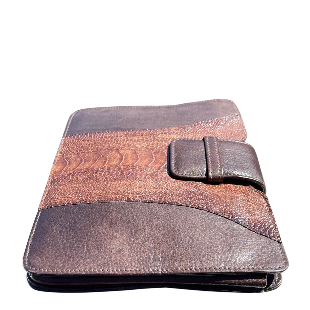 Italian Luxury Group Clutch Ostrich Paw Clutch and Genuine Italian Leather Brown Colour Brand