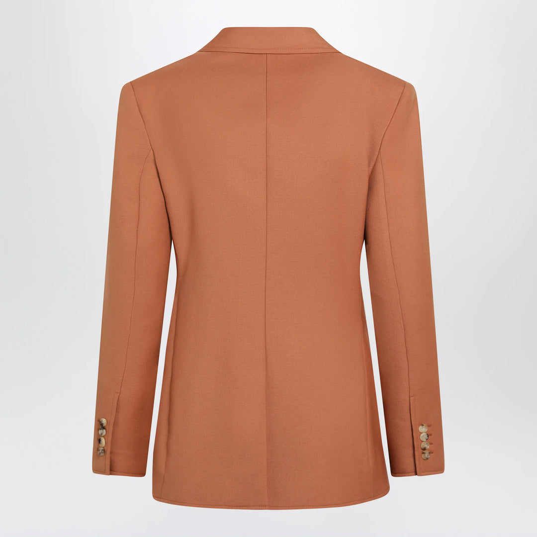 Chloé - Single-breasted jacket in burnt orange wool gabardine Brand Coats &amp; Jackets