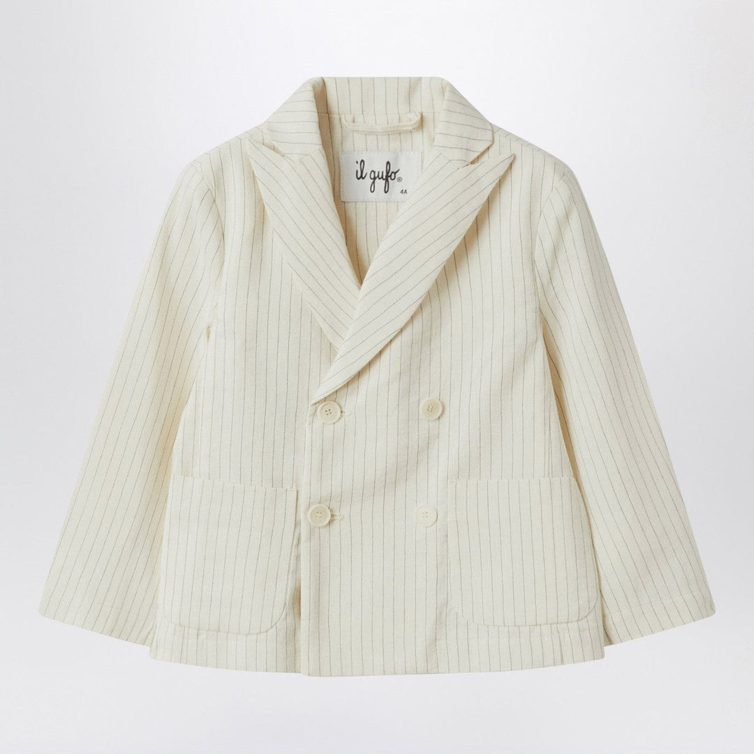 Coats & Jackets 10 Il Gufo - Double-breasted jacket in pinstriped cotton Brand