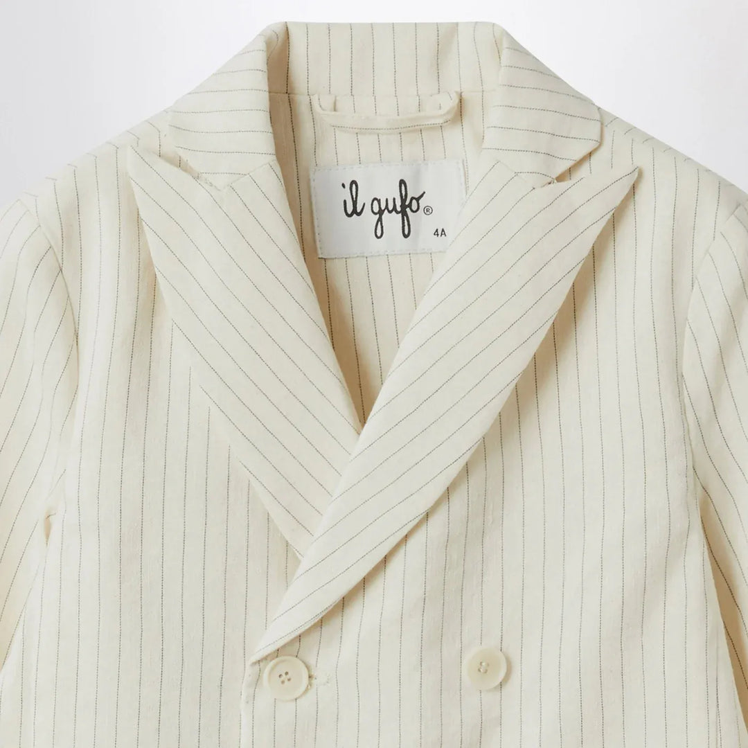 Il Gufo - Double-breasted jacket in pinstriped cotton Brand Coats &amp; Jackets 10