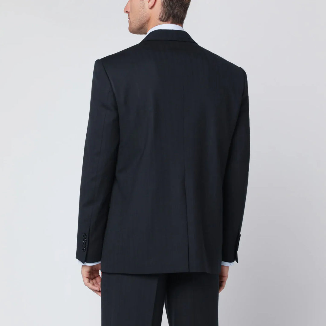 Lardini - Single-breasted blue wool blend jacket Brand Coats &amp; Jackets
