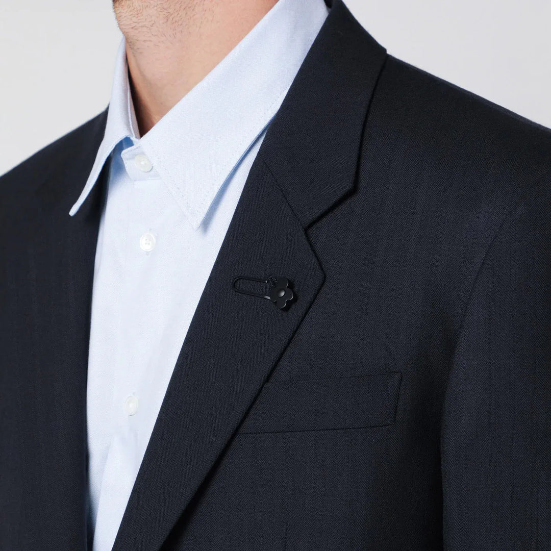 Lardini - Single-breasted blue wool blend jacket Brand Coats &amp; Jackets