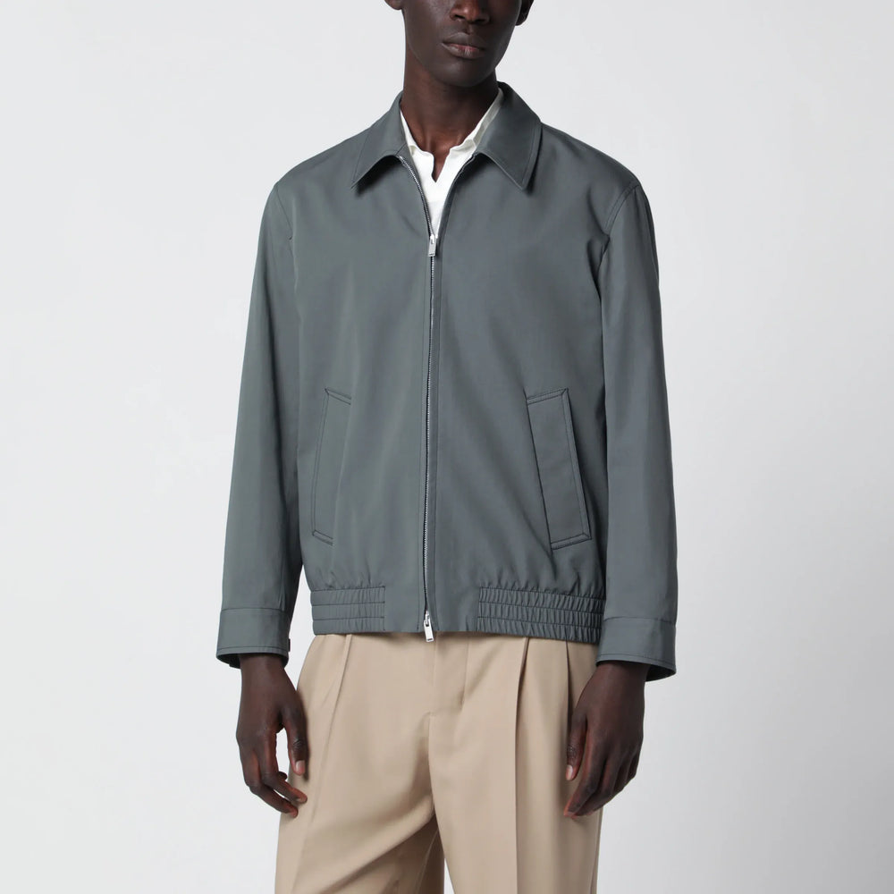 Lardini - Zip Jacket In Cotton And Silk Brand Coats & Jackets S