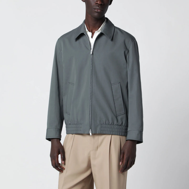Lardini - Zip Jacket In Cotton And Silk Brand Coats &amp; Jackets S