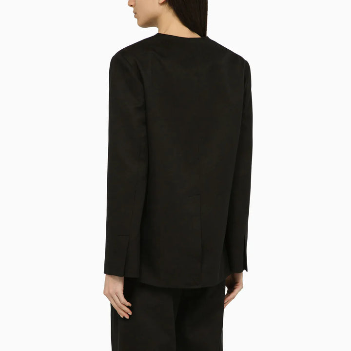 LouLou De Saison - Black double-breasted jacket in cotton and linen Brand Coats &amp; Jackets L