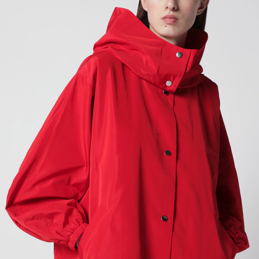Róhe - Red oversize coat in silk-blend fabric Brand Coats &amp; Jackets
