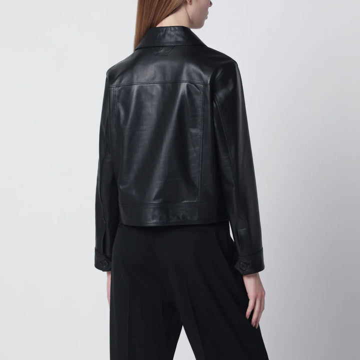 Salvatore Santoro - Black cropped leather jacket Brand Coats &amp; Jackets