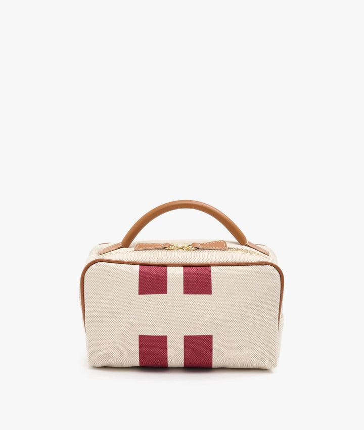 MyStyleBags Cosmetic &amp; Toiletry Bags My Style Bags Berkeley Cosmetic Bag Natural With Bordeaux Stripes Brand