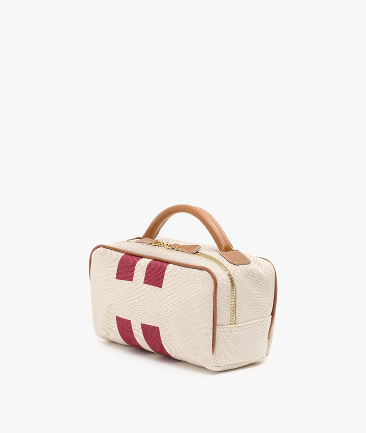 MyStyleBags Cosmetic &amp; Toiletry Bags My Style Bags Berkeley Cosmetic Bag Natural With Bordeaux Stripes Brand