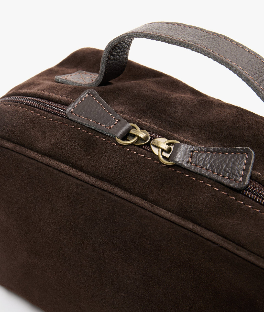 MyStyleBags Cosmetic &amp; Toiletry Bags My Style Bags Berkeley Deluxe Cosmetic Bag Italian Suede Dark Brown Brand