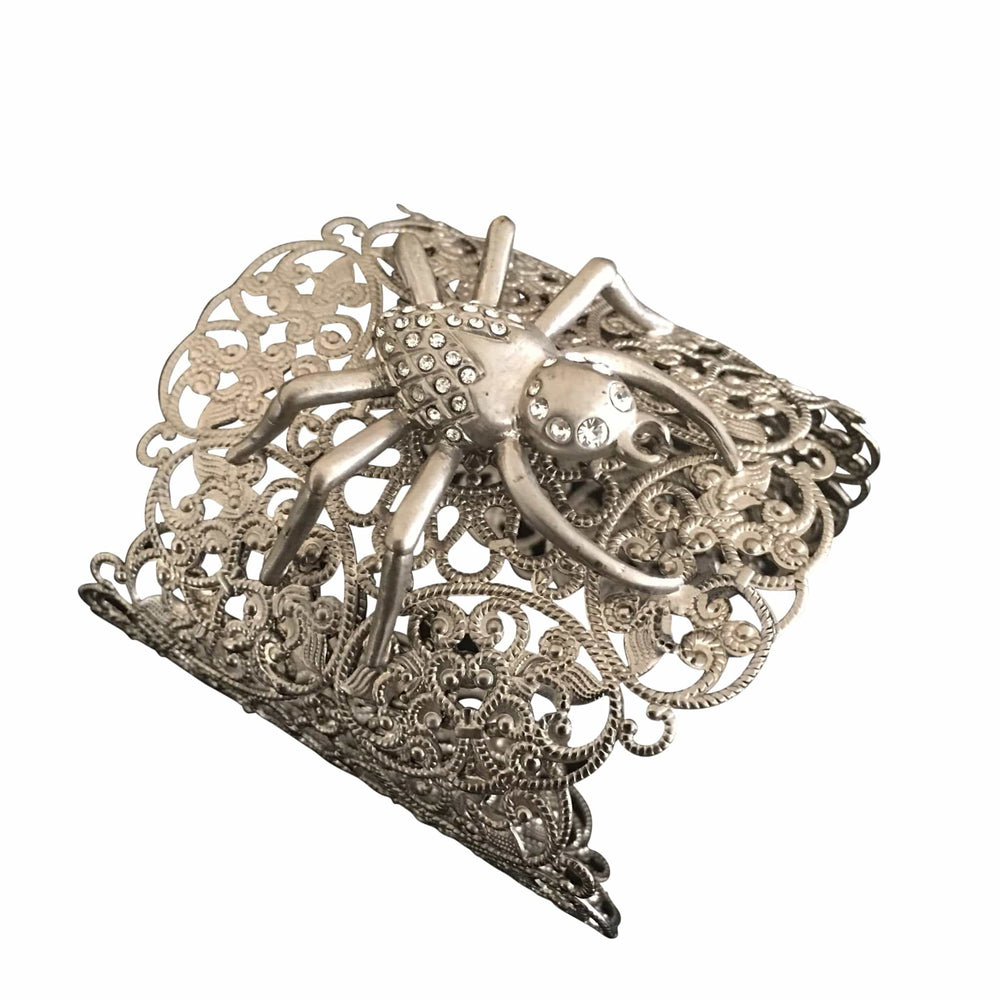 Italian Luxury Group Cuff Filigree Spider Cuff Embellished With Swarovsky Crystals Brand