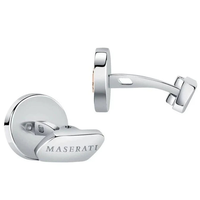 Maserati Cufflinks Maserati Leggenda Silver &amp; Rose Gold Cufflinks Brand