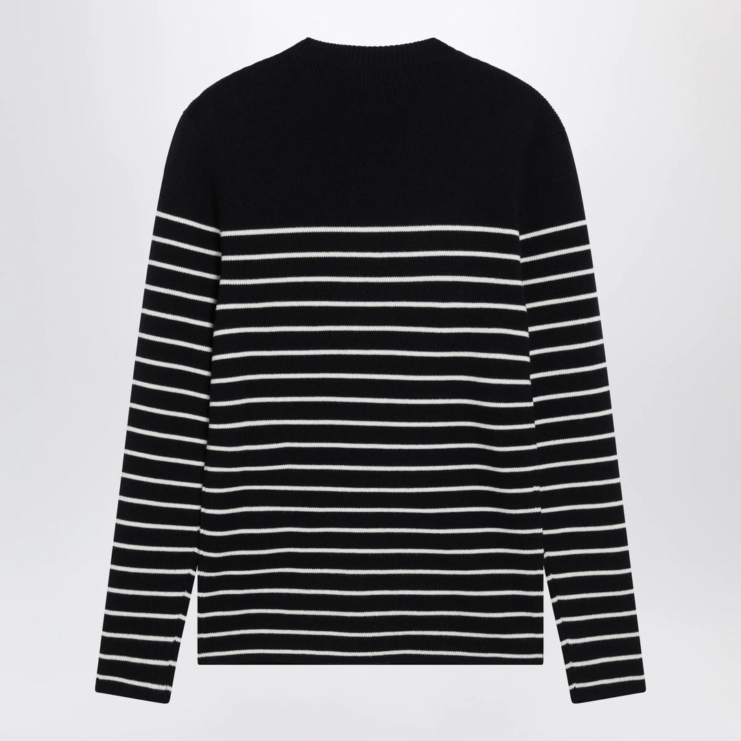 Dolce&amp;Gabbana - Blue/White Striped Wool Sweater with Buttons Brand
