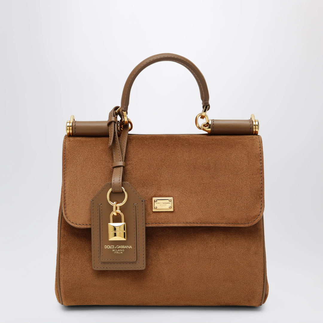Dolce&Gabbana - Small My Sicily Bag in Camel Split Leather Brand U