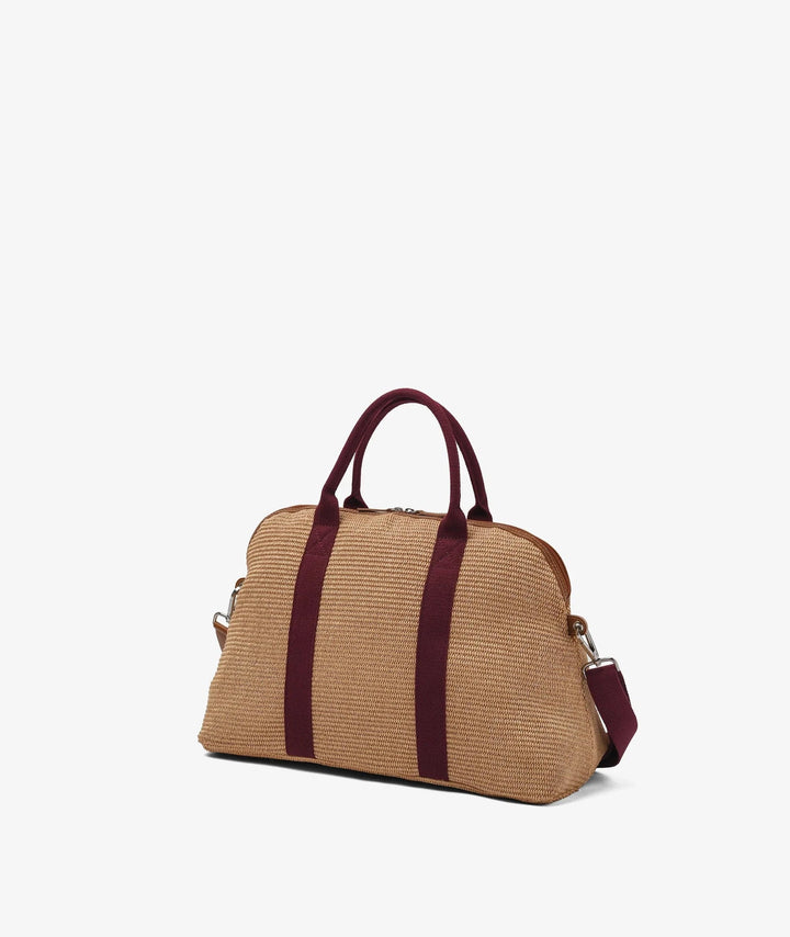 My Style Bags Duffel Bag My Style Bags London Duffel Straw Travel Bag - Bordeaux My Style Bags Personalised London Duffel Straw Travel Bag - Bordeaux Brand