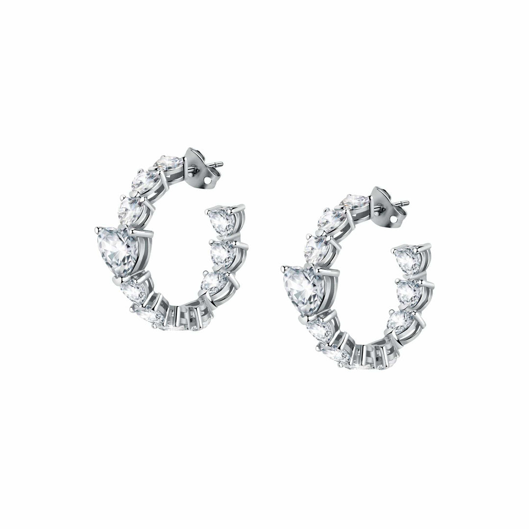 Chiara Ferragni earring Chiara Ferragni Diamond Heart White Heart Hoop Earrings Brand