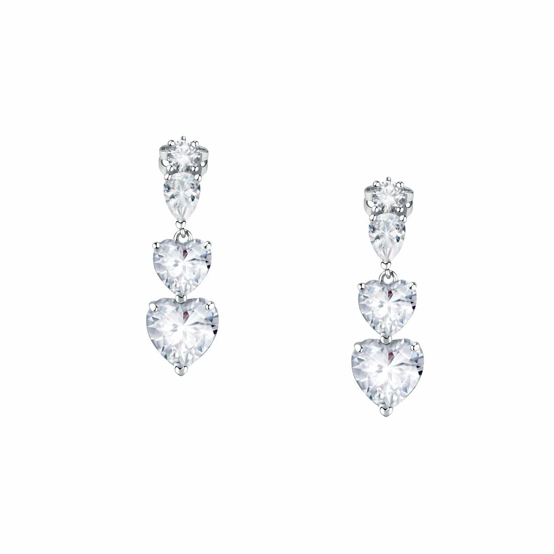 Chiara Ferragni earring Chiara Ferragni Diamond Heart White Tri-stone Earrings Brand