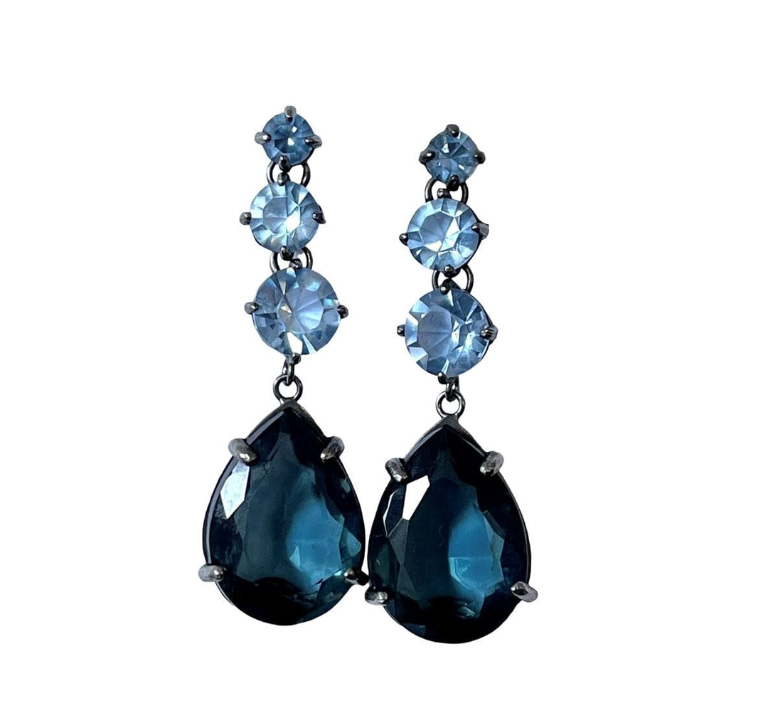 Giora Giora Pendant Earrings With Blue Precious Swarovski Stone Brand