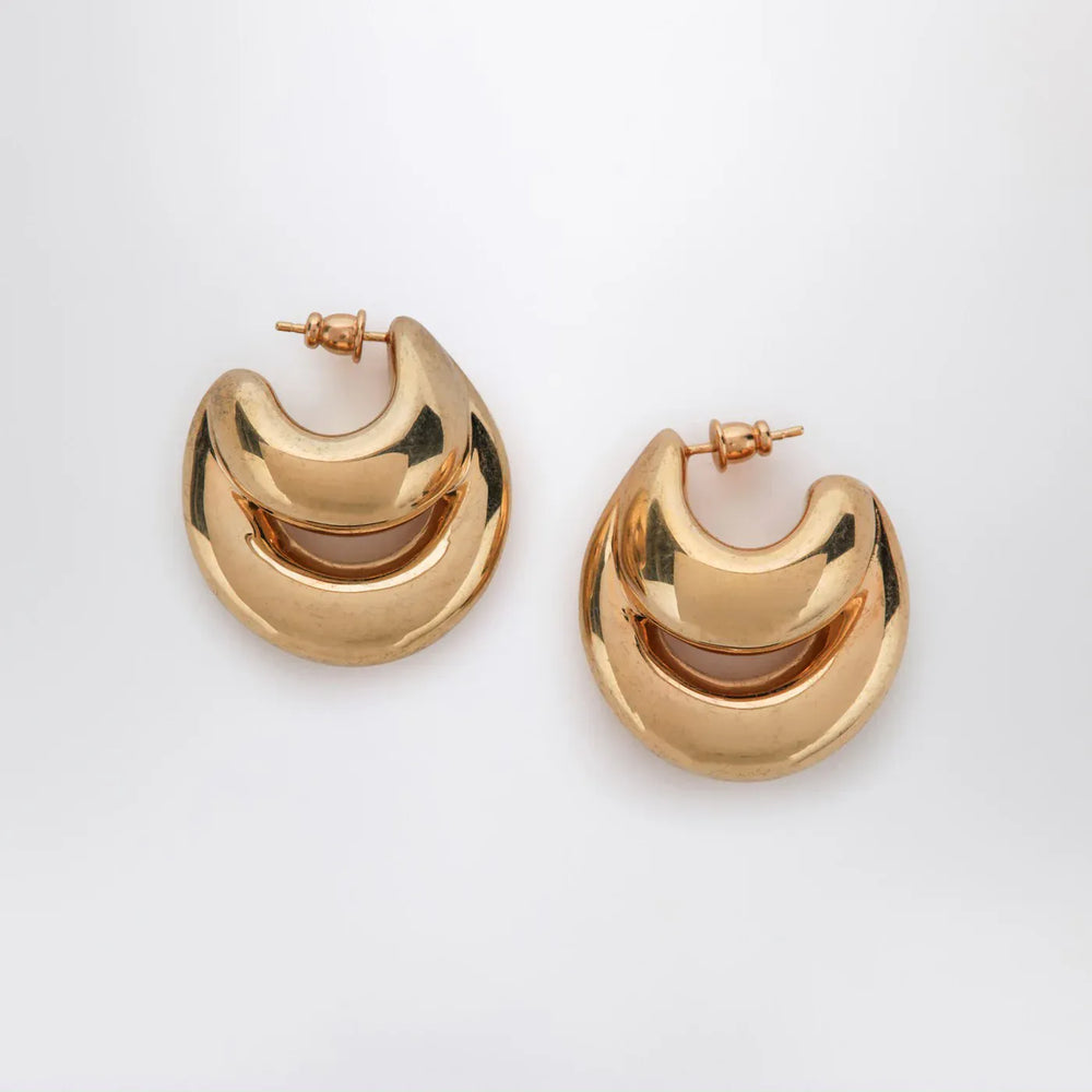 PANCONESI - Blow Up Huggies earrings in gold tone Brand Jewelry TU