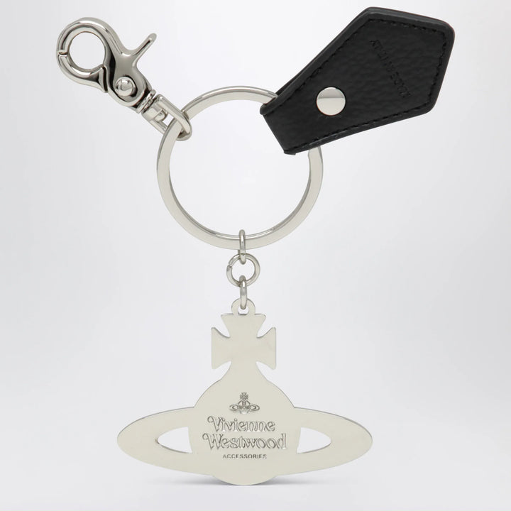 Vivienne Westwood - Hammered Orb keyring in hammered iron, silver Brand Jewelry U