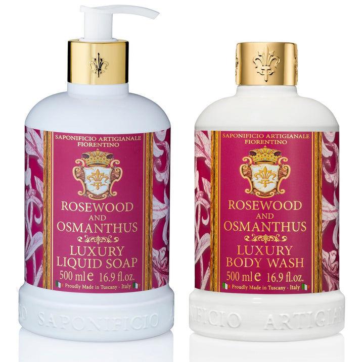 Saponificio Artigianale Fiorentino Liquid Hand Soap Saponificio Artigianale Fiorentino Rosewood &amp; Osmanthus Body &amp; Hand Wash Set Brand