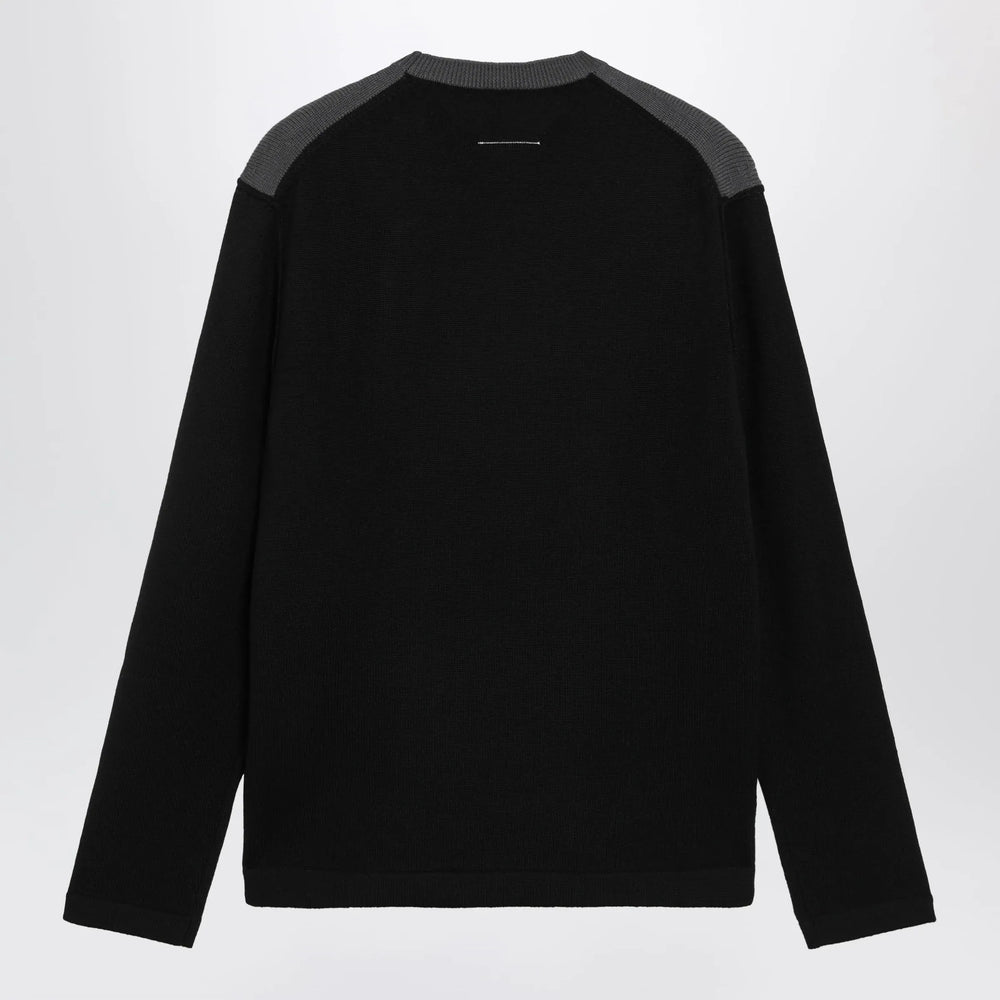 MM6 Maison Margiela - Asymmetrical crewneck sweater in black and grey Brand
