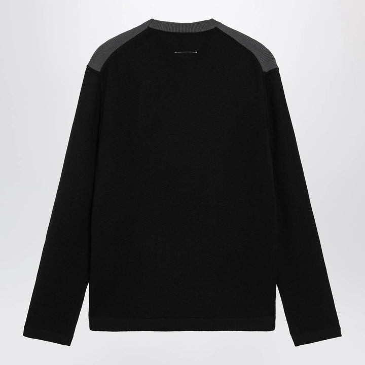 MM6 Maison Margiela - Asymmetrical crewneck sweater in black and grey Brand