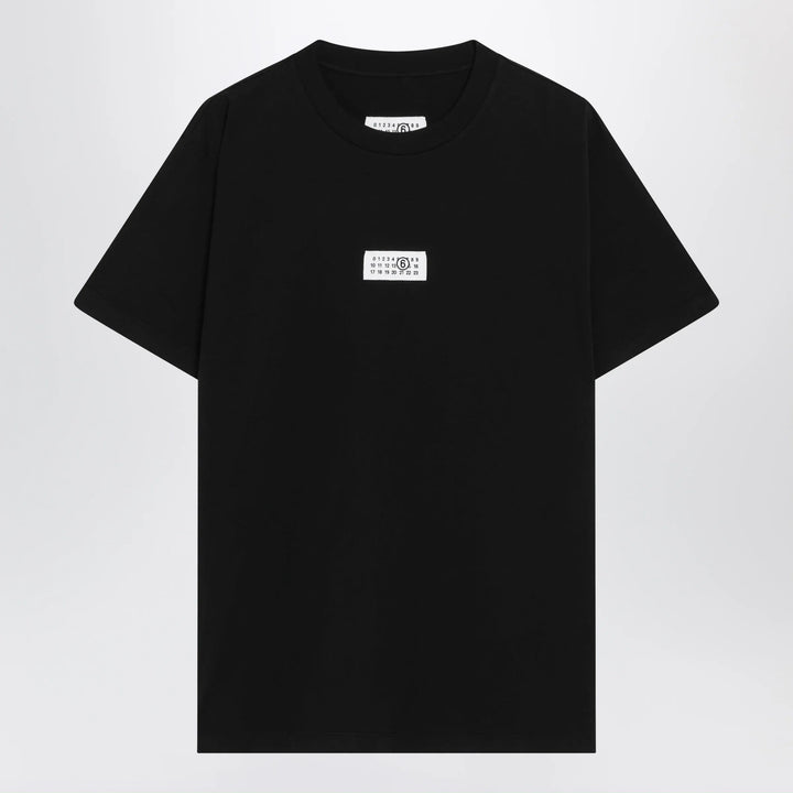 MM6 Maison Margiela - Black cotton jersey T-shirt with logo patch Brand XS