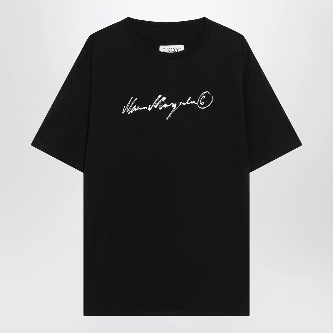 MM6 Maison Margiela - Black T-shirt with logo print Brand S