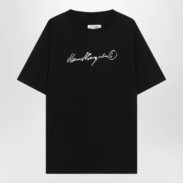 MM6 Maison Margiela - Black T-shirt with logo print Brand S