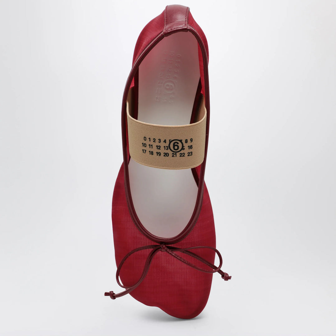 MM6 Maison Margiela - Numeric Anatomic Ballet Flats with Transparent Finish in Red Brand