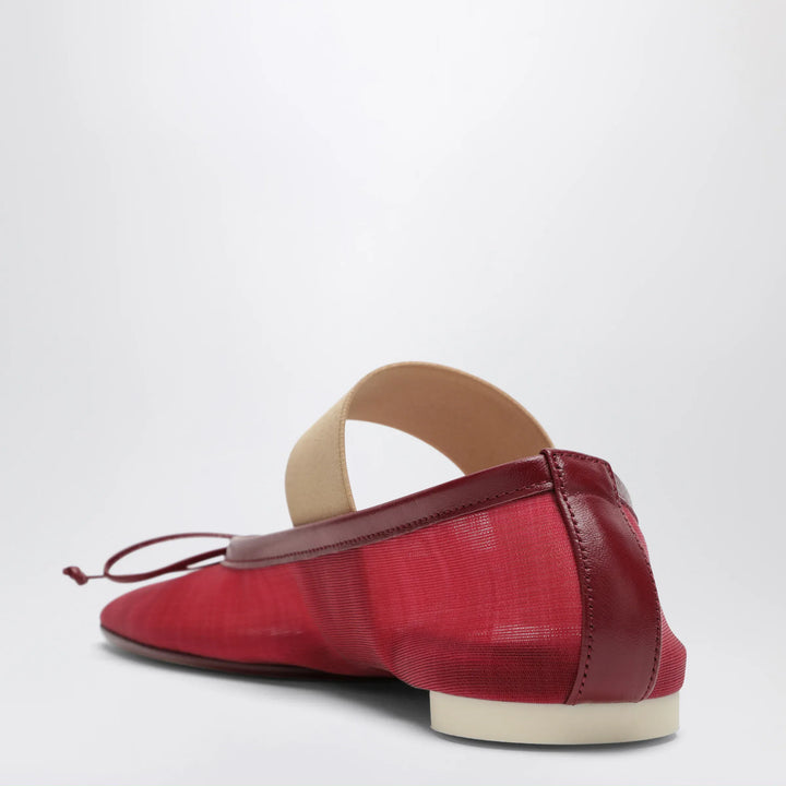 MM6 Maison Margiela - Numeric Anatomic Ballet Flats with Transparent Finish in Red Brand
