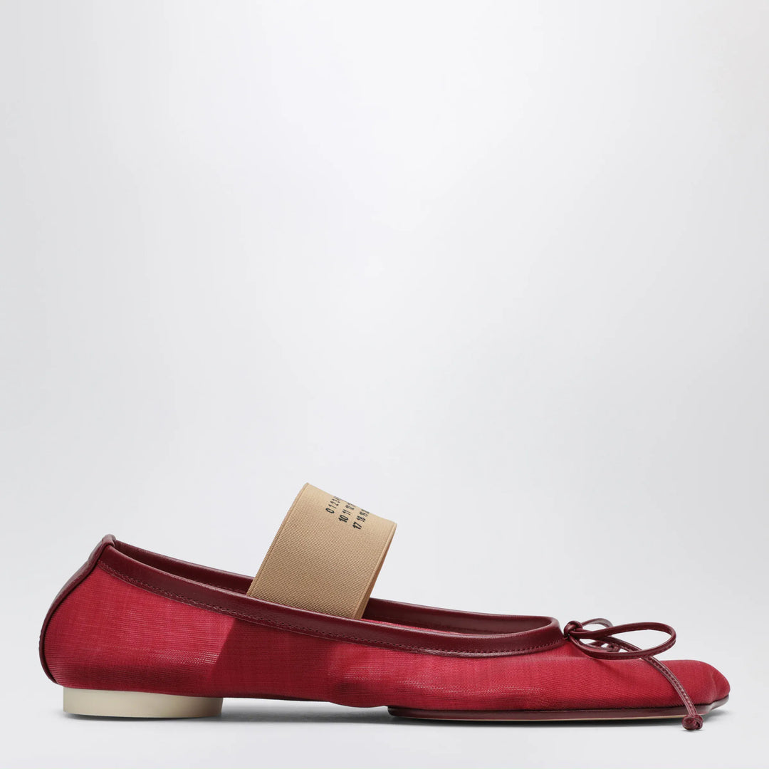 MM6 Maison Margiela - Numeric Anatomic Ballet Flats with Transparent Finish in Red Brand 36 IT