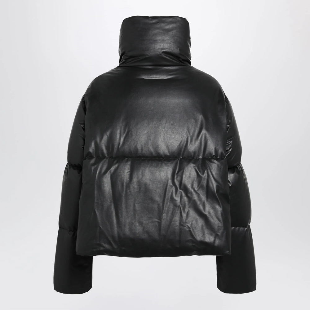 MM6 Maison Margiela - Short padded faux leather jacket in black Brand