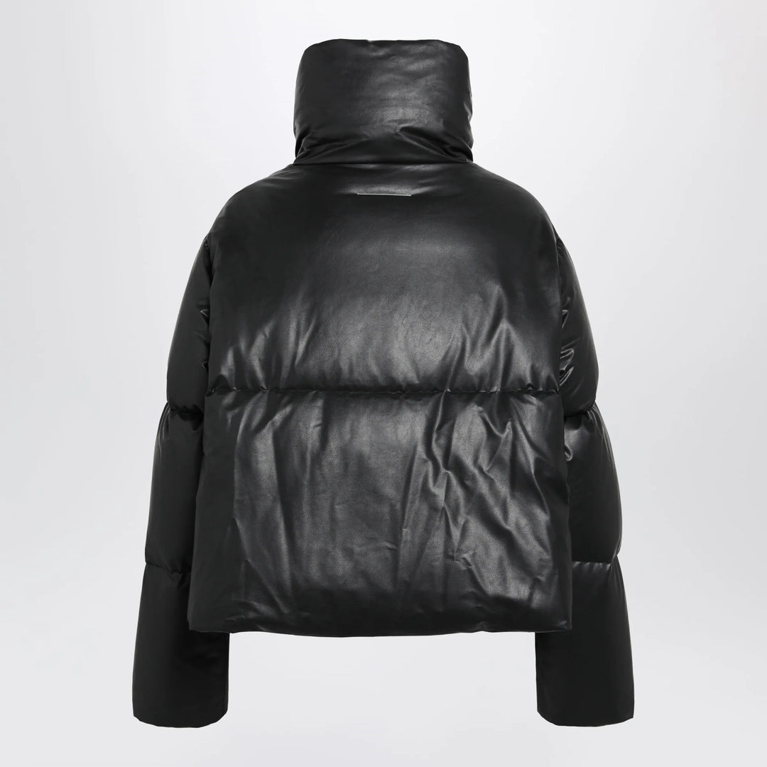 MM6 Maison Margiela - Short padded faux leather jacket in black Brand