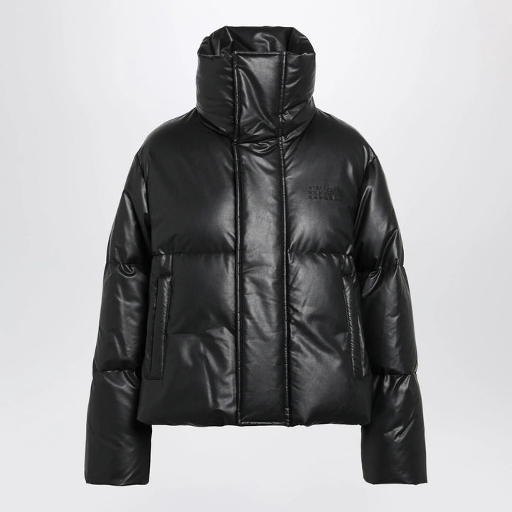 MM6 Maison Margiela - Short padded faux leather jacket in black Brand XS