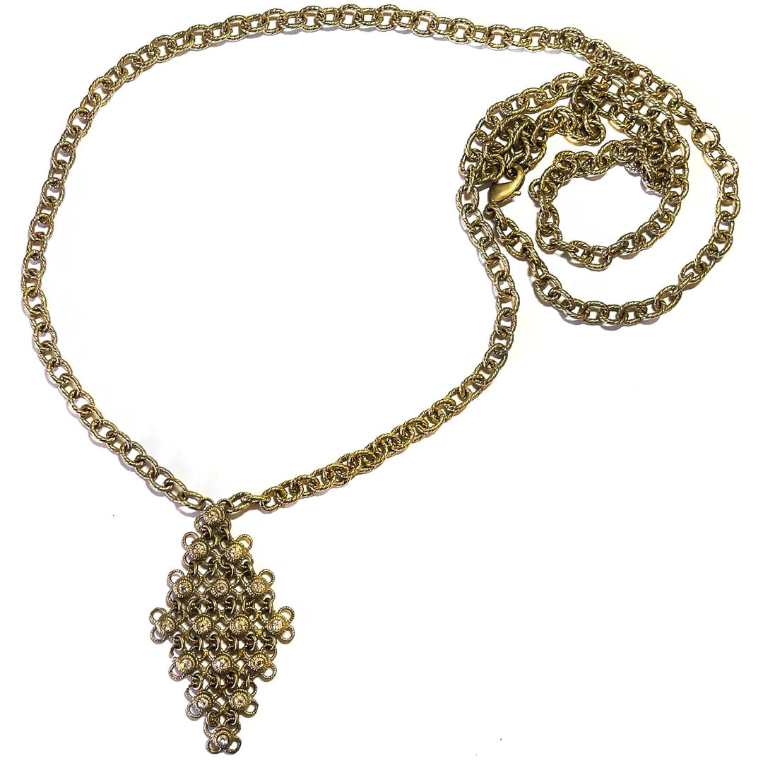 Giora Necklace Giora' Rhombus Pendant Necklace in Bronze With Swarovski Crystals Brand