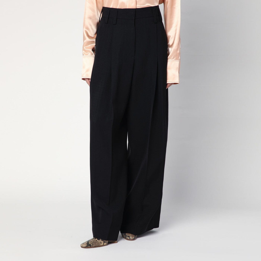 Pants Jil Sander - Wide black pants in silk blend Brand