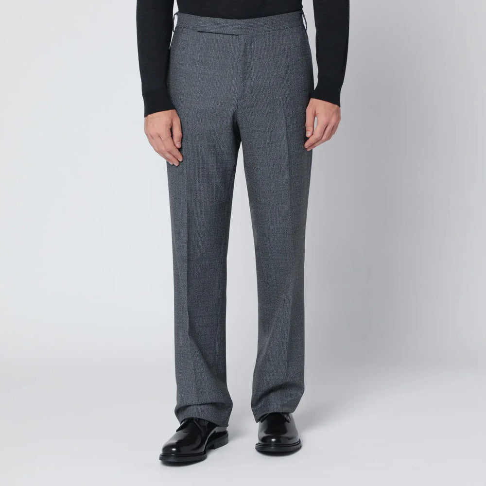 Lardini - Grey wool trousers Brand Pants 46 IT
