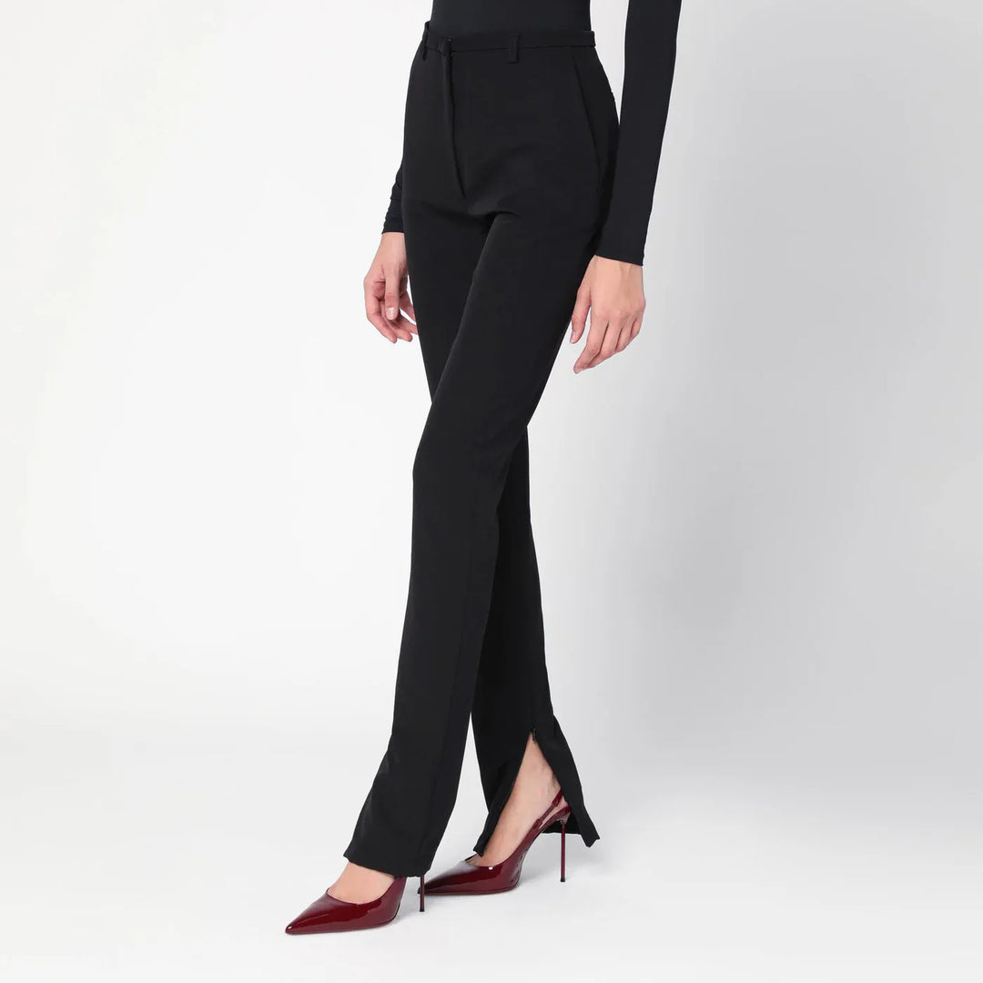 TheLatest - Black trousers with zipped slits Brand Pants 44  IT