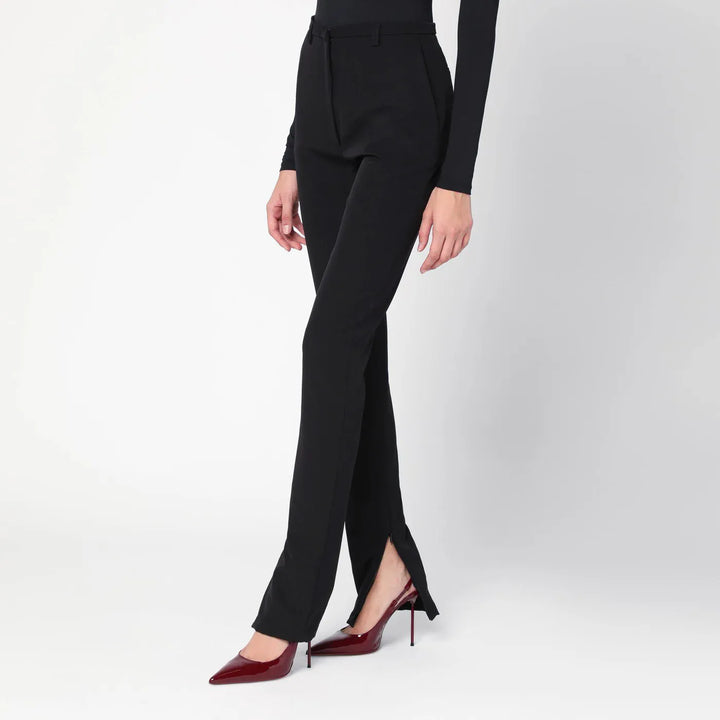 TheLatest - Black trousers with zipped slits Brand Pants 44  IT