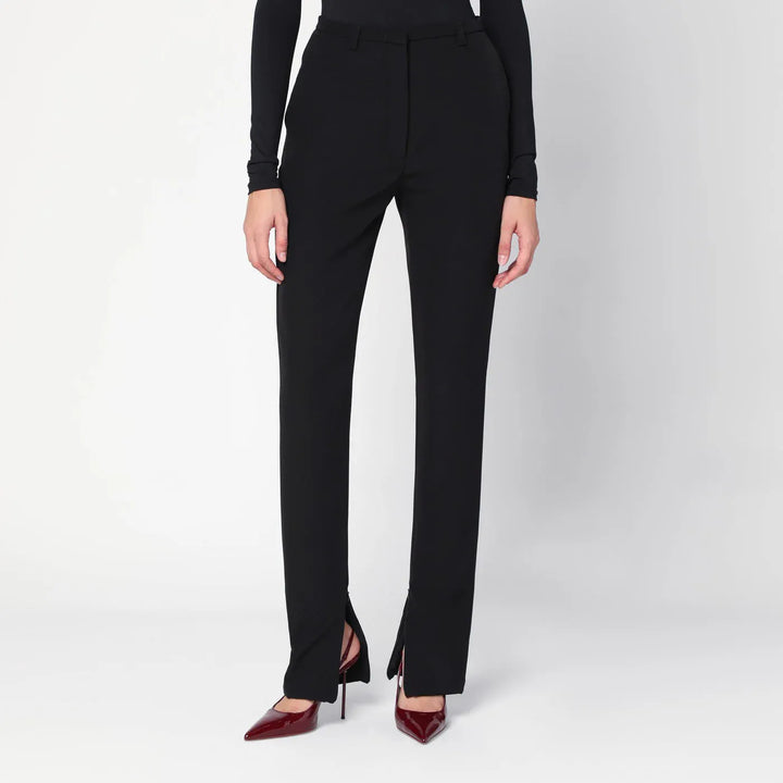 TheLatest - Black trousers with zipped slits Brand Pants 44  IT