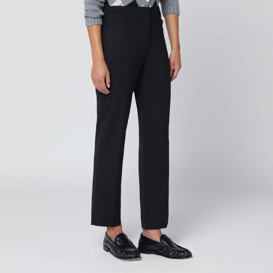 TheLatest - Black wool-blend trousers Brand Pants