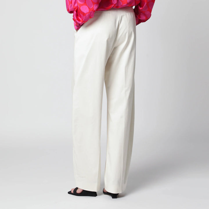 TheLatest - Cream cotton palazzo trousers Brand Pants