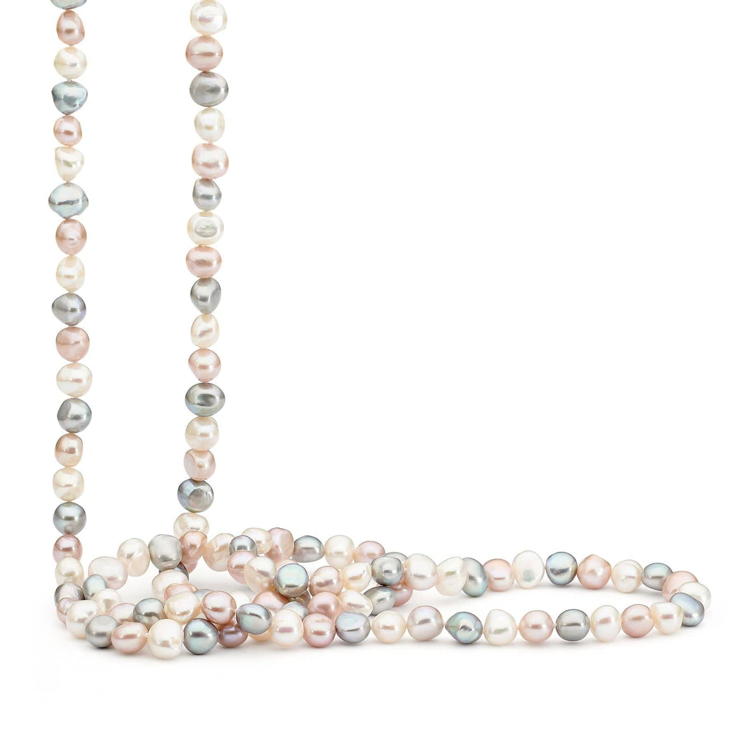 Ikecho Pearl Necklace Ikecho White, Grey, Pink Keshi Freshwater Pearl Strand Brand