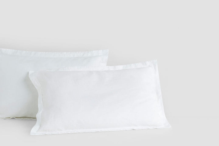Bemboka pillow cases White / Tailored 48x73+4cm Bemboka Belgian Linen Pair Pillow Cases Bemboka: Luxury Belgian Linen Pillow Cases Brand